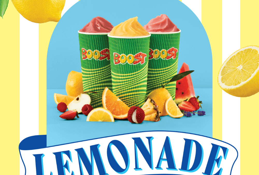 Three Freshly Blended Lemonade Drinks