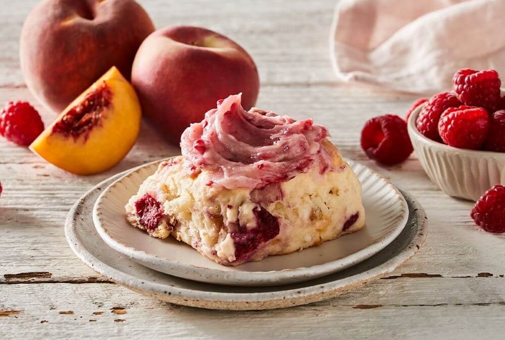 Iced Raspberry and Peach Stones